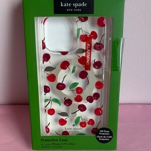 Kate Spade Cherry Design iPhone 16 Pro Max Case NWT